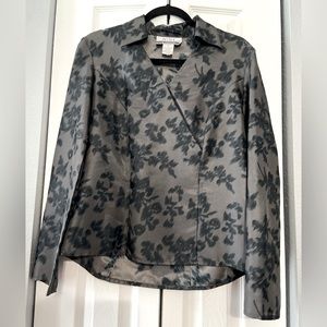 Nine West Gray Floral Blouse